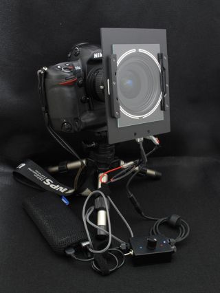 NiSi　V5-Pro　100Holder　System　USBレンズヒーター・遮光板付きヒーティングプレート装着例